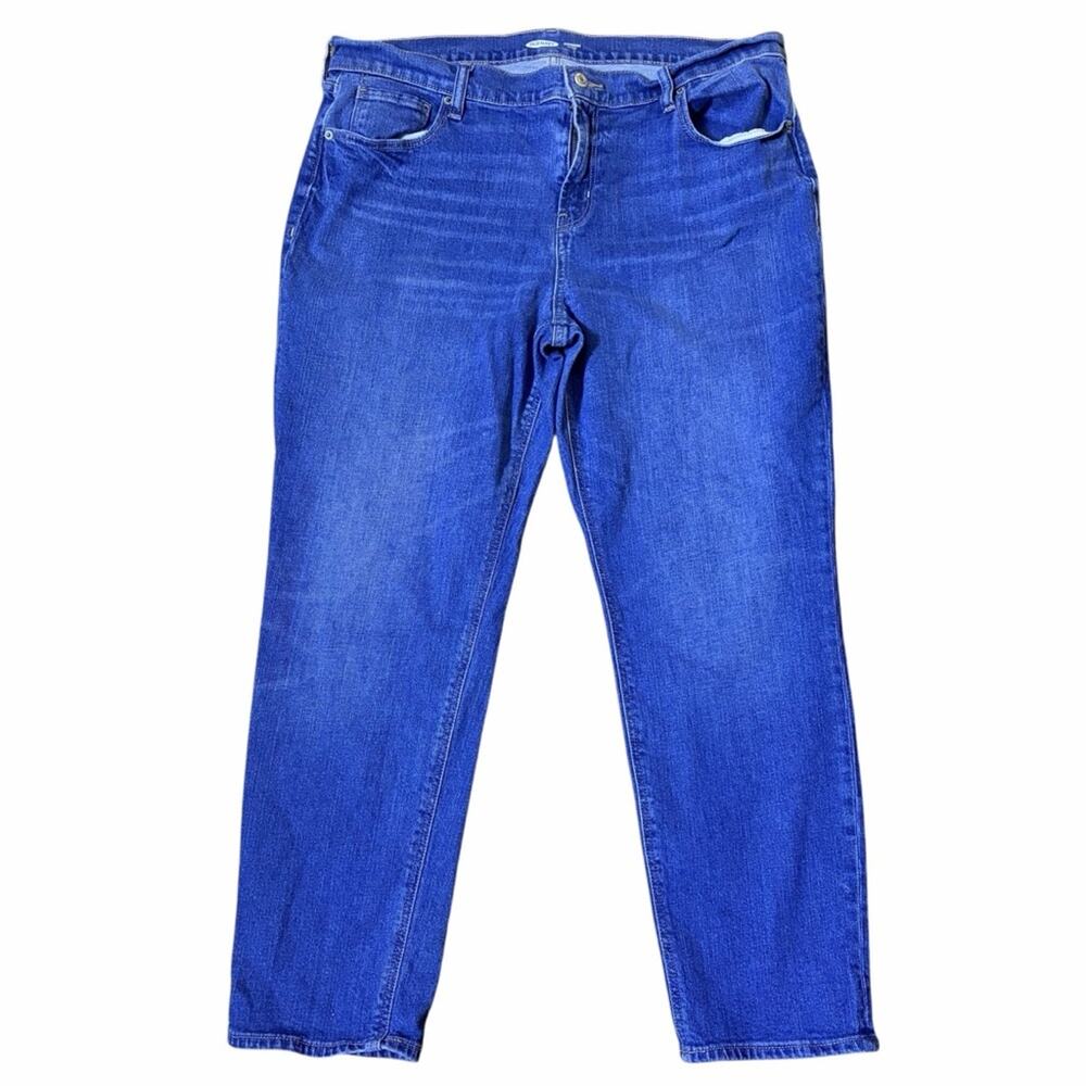 Old Navy Mid Rise Boyfriend Blue Jeans Size 14 Relaxed Denim